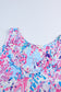 Purple Abstract Print Side Splits Round Neck Sleeveless Maxi Dress