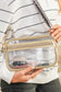 Gold Clear PVC Leopard Shoulder Strap Crossbody Bag